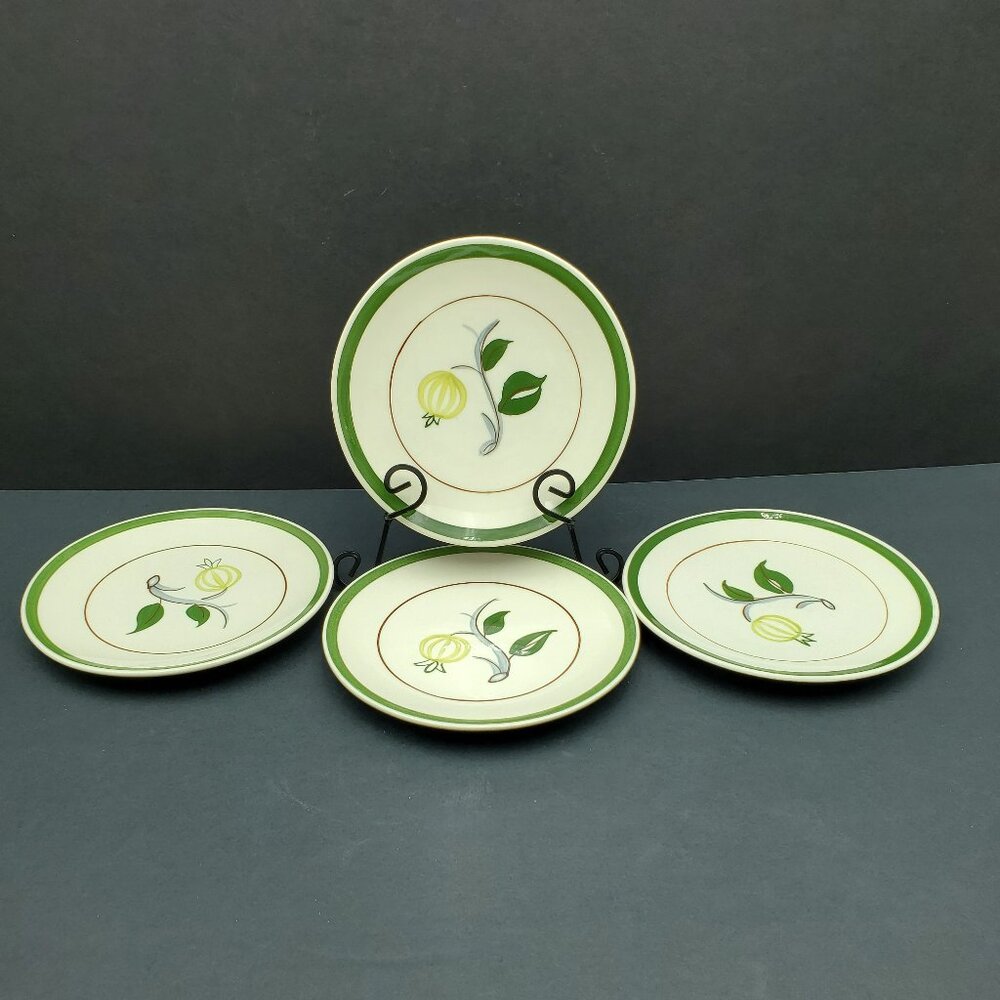 Blue Ridge Southern Potteries Forest Fruit Dessert, Bread Plates